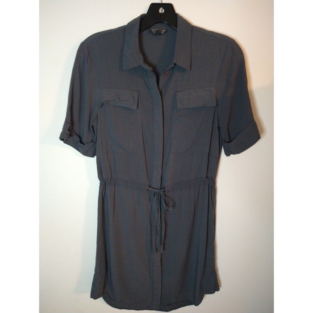 Topshop  Mini Dress medium gray size 4 classic edgy Boho